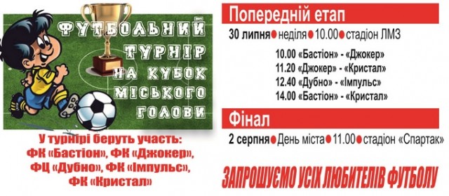 За Кубок міського голови позмагаються ФК 